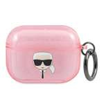Etui KARL LAGERFELD Apple AirPods Pro Cover Glitter Karl`s Head Różowy Case